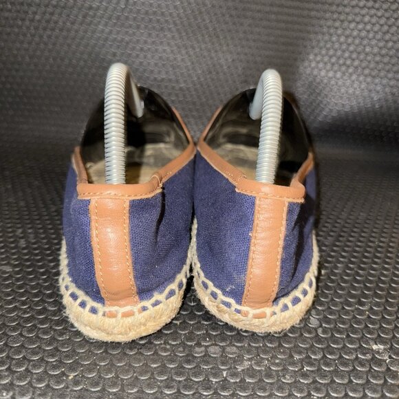 Tory Burch Flats Denim Navy Nautical Beach Slip On Fish Sailboat Women's Size 10 - Picture 3 of 10
